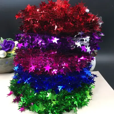 7.5m Wire Star Pull Flower Strip Christmas Decor