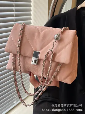 Women's Cream Chain Shoulder Bag Autumn Winter
