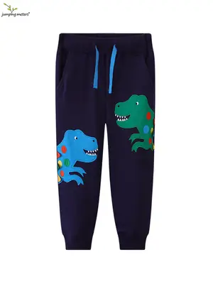 Toddler Dinosaur Sweatpants Dark Blue Long Pants
