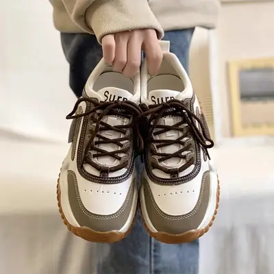Women's Black White Thick Sole Casual Shoes