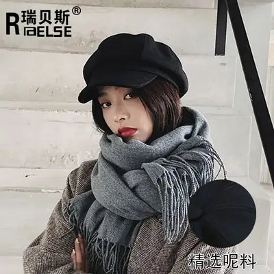 Women Woolen Beret Cap Winter Autumn Solid Color