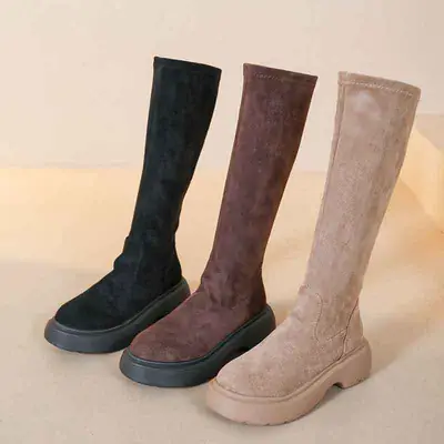 Korean-style Over-the-Knee Boots Women 2024 Winter