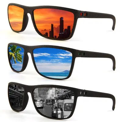Men Polarized Sunglasses Gray Water Silver Film