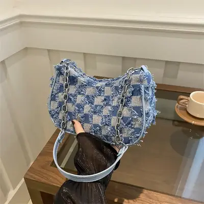 Denim Crossbody Bag Women 2024 Autumn Winter Fashionable