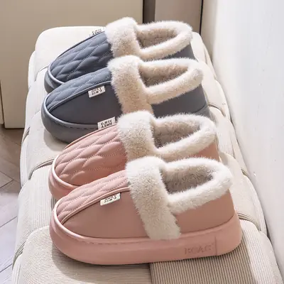 Winter Fleece Lined Non-Slip Slippers for Men