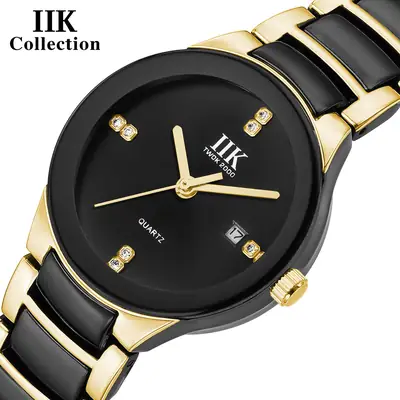 IIK Men's Quartz Watch Black Stainless Steel