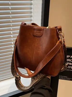 Brown Leather Crossbody Bag for Women 2026