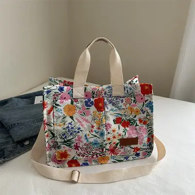 Korean Style Floral Tote Bag 2024 New Style