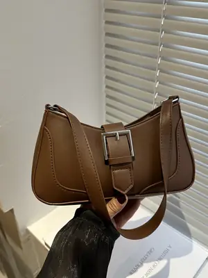 Women's Vintage Shoulder Bag Beige Square Design