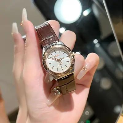 Women's Swiss Watch Waterproof Luminous Ultra-Thin Brown Strap