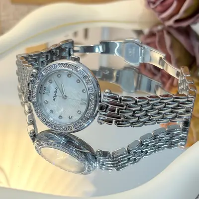 Women's Pearl Shell Watch with Steel Band