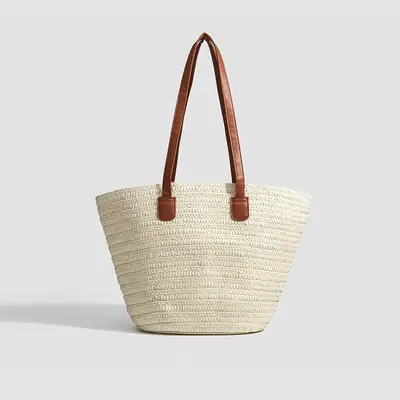 2026 Straw Shoulder Bag for Women Large Capacity Beach Bag