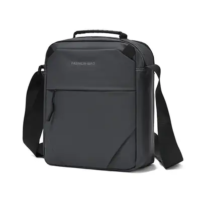 Men's Large Capacity Business Messenger Bag Black Multi Layer