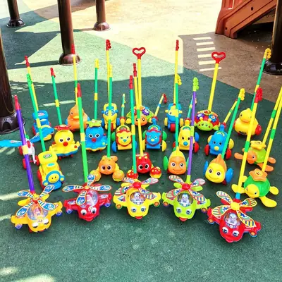 Hand Push Wheel Toy for Kids Yellow Blue