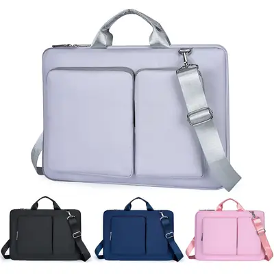 Pink Multi-Compartment Laptop Shoulder Bag