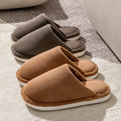 Men's Plus Size Fleece Slippers Lavender Winter Indoor