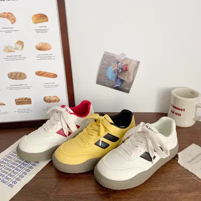 Women White Platform Sneakers Low Top