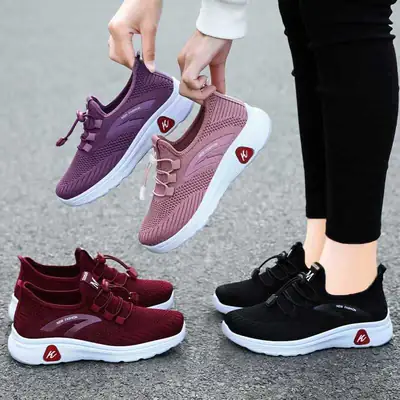 Black Mesh Walking Shoes for Women Summer Breathable