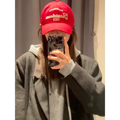 Red California Big Head Baseball Cap for Women