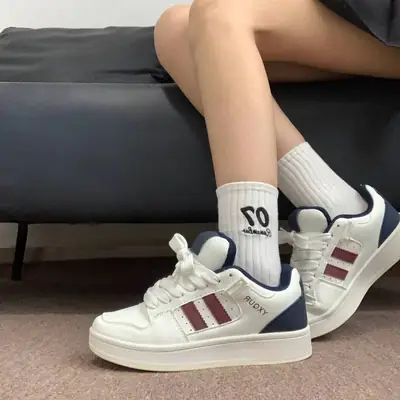 Women's Campus Style Niche Color-Blocked Shoes White Blue