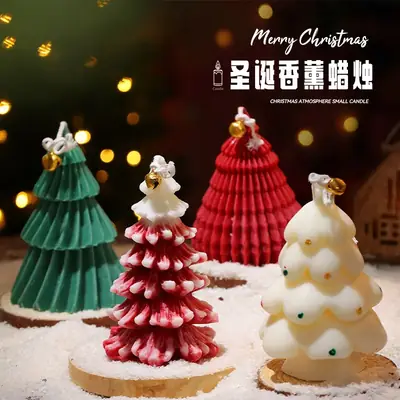 Green Snow Pine Candle for Christmas Gift Box