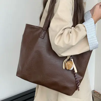 Black Leather Shoulder Bag for Women 2024