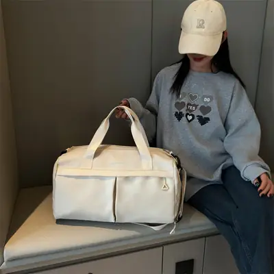 Large Capacity Cross-Border Fitness Bag Beige