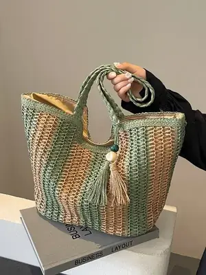2024 Summer Straw Woven Bag High-end Style