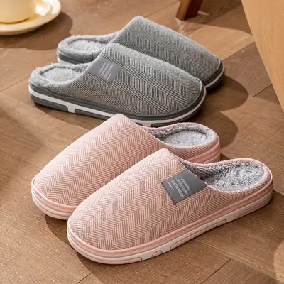 Cotton Heart Slippers Women Winter Warm Non-Slip