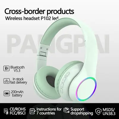 Wireless Bluetooth Headset with LED & Long Battery