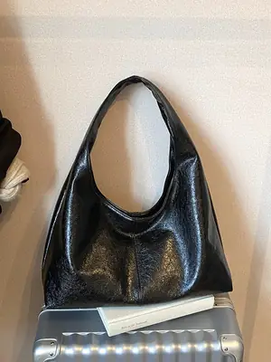 Large Capacity Women's White Textured Shoulder Bag