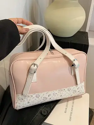 New Niche Blue Patchwork Shoulder Bag for Women