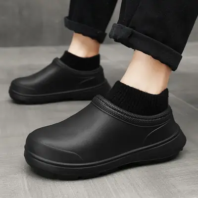 Women's White Fleece Lined Slip-On Winter Shoes