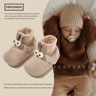 Winter Baby Shoes for Girls, Toddler Shoes for 6-12 Months, Autumn and Winter Soft-Soled Non-Slip Shoes for Newborns and Infants