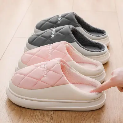 Women Winter Waterproof Cotton Slippers White