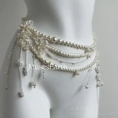 Super Fairy Tassel Flower Pearl Multi-Layer Waist Chain Niche High-End Stylish Versatile Fashionable Elegant Women Matchinging Waist Accessories