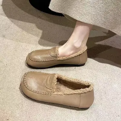 Women's Winter Fleece Slip-on Shoes Beige