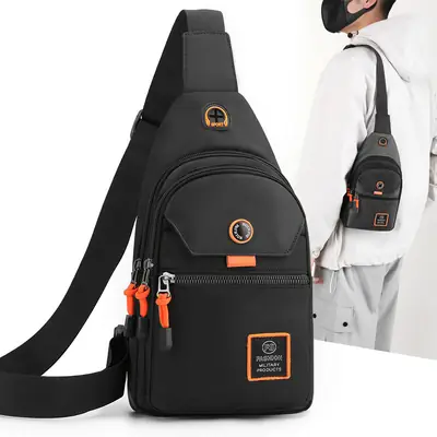 Men's Blue Oxford Cloth Casual Crossbody Bag