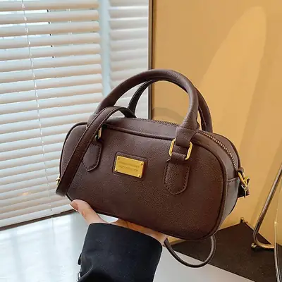 Women's Brown Leather Shoulder Bag 2024