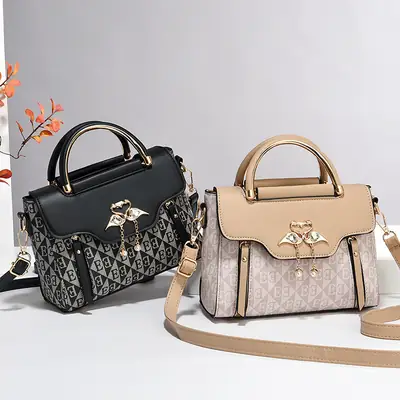 Green Embossed Satchel Bag for Women 2025