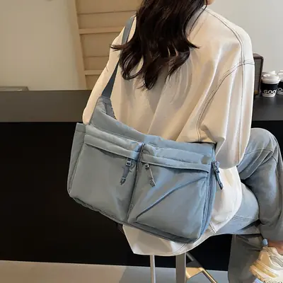 Women's Beige Multi-Flap Crossbody Bag 24W