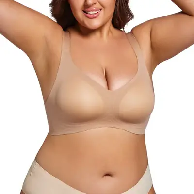 Traceless Push-Up Sports Bra Women Large Chest Small