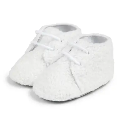 White Plush Baby Shoes for 0-1 Year Olds