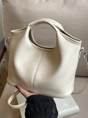 Black Leather Shoulder Bag for Women 2024