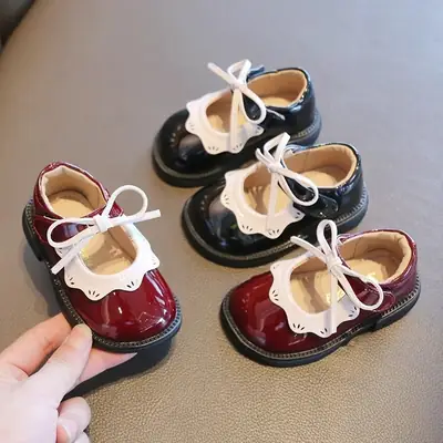 Female Baby Shoes One Year Old Spring and Autumn Children's Princess Shoes Baby Leather Shoes Breathable Non-slip Soft Bottom Toddler Shoes
