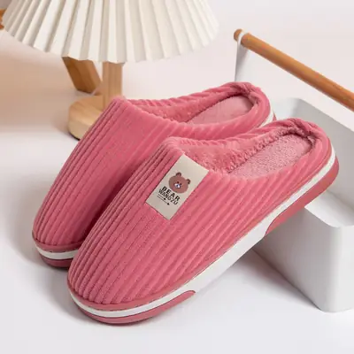 Cross-border cotton slippers autumn and winter warm two-color TPR bottom non-slip odorless home warm feet winter Mao Mao slippers