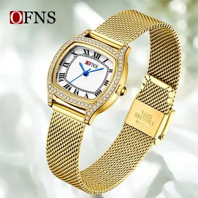 Women's Green Crocodile Leather Watch with Diamond Face