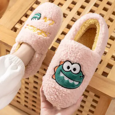 Cute Cotton Moon Slippers Women Winter Warm Indoor Home Wear