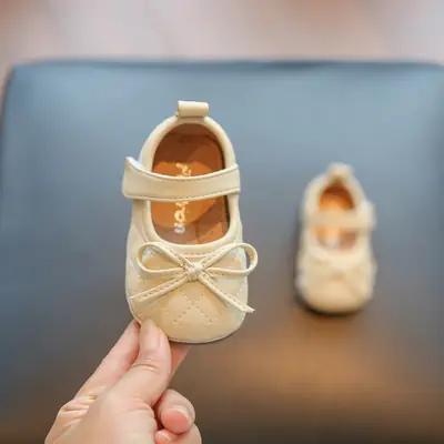 Baby Princess Shoes Spring and Autumn Soft Bottom Baby Shoes Women's Toddler Shoes 1-3 Years Old Soft Leather Girls Shoes Single Shoes