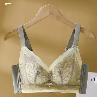 New Sexy Lace Underwear Adjustable Sliding Cup Lined Inner Cup with Massage Particles Comfortable Breathable Bra